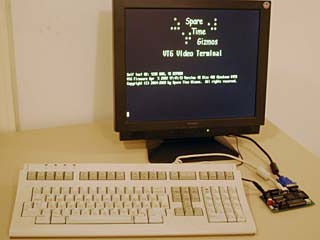 The VT6 on a desk with a VGA monitor and DEC LK411 keyboard.